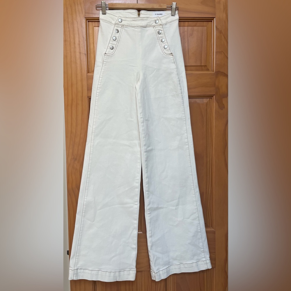 Frame Denim White Flare & Wide Leg Jeans